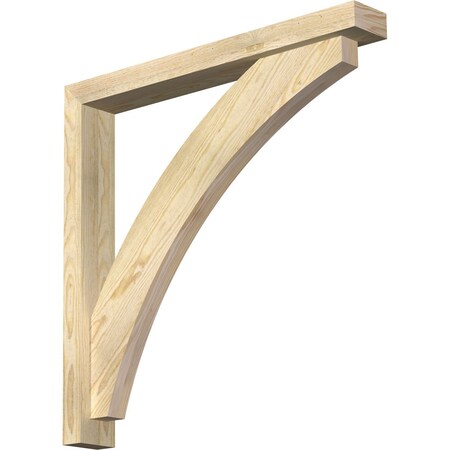 Ekena Millwork Thorton Block Rough Sawn Bracket w/ Offset Brace, Douglas Fir, 4"W x 30"D x 30"H BKT0402X30X30THR05RDF